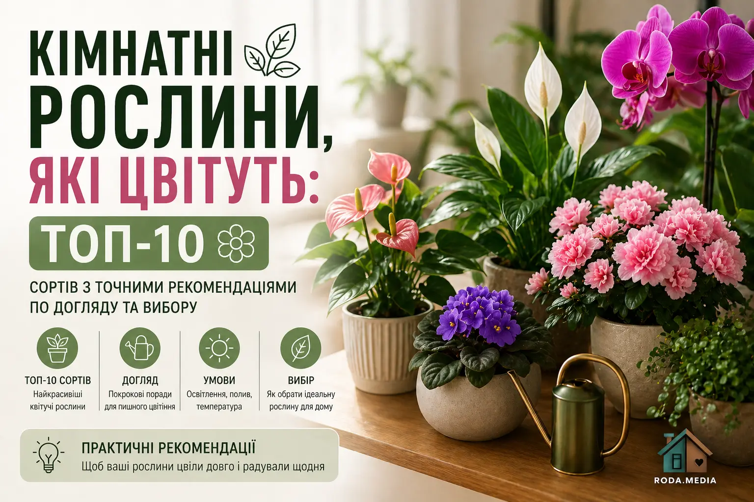 Кімнатні рослини, які цвітуть: топ-10 сортів - Roda Media
