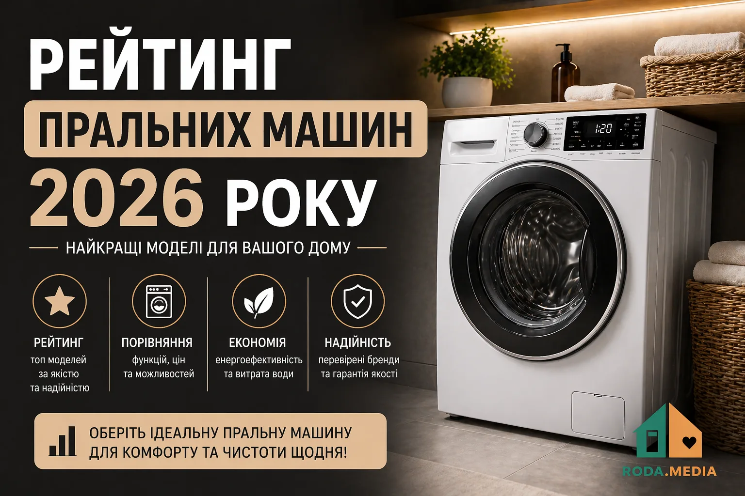 Рейтинг пральних машин 2026 року - Roda Media