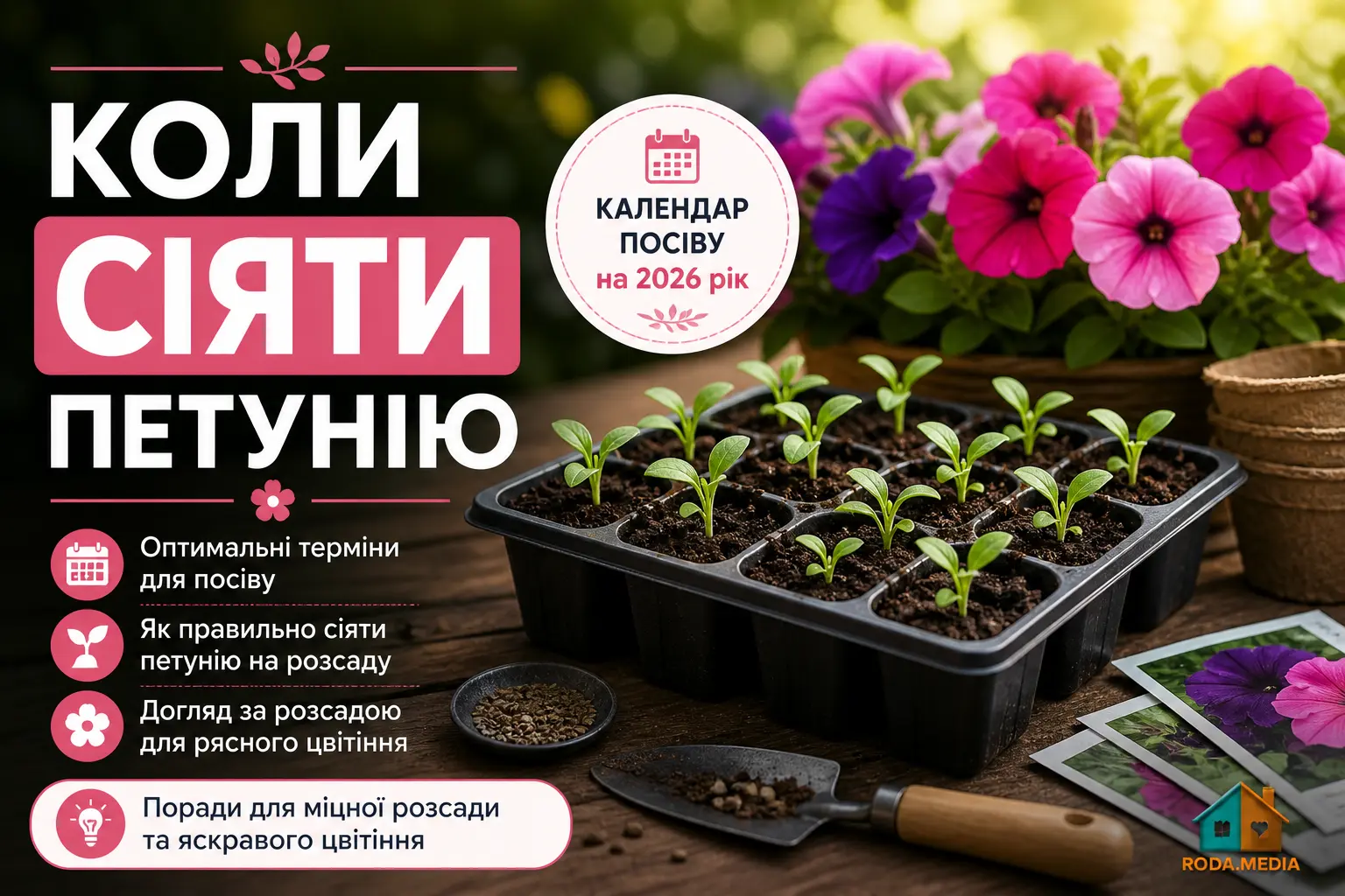 Коли сіяти петунію в 2026 році: точні терміни по регіонах, покрокова інструкція - Roda Media