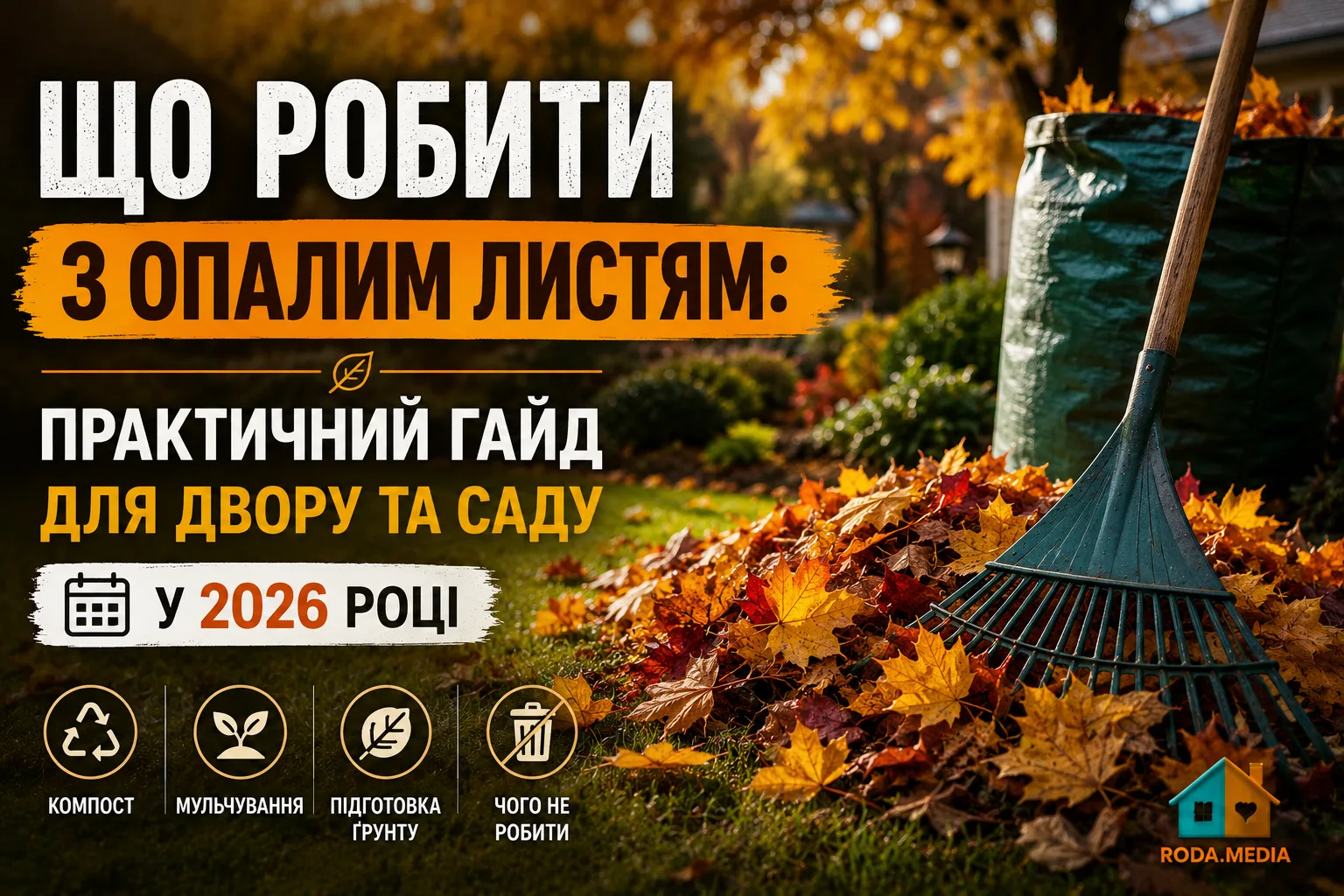 Що робити з опалим листям: практичний гайд для двору та саду в 2026 році - Roda Media