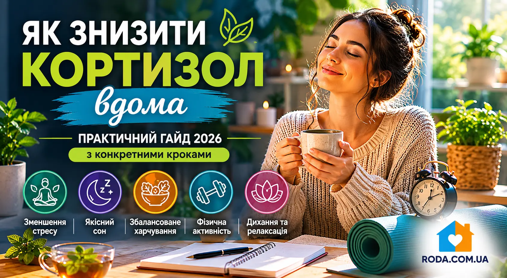 Як знизити кортизол вдома - Roda Media