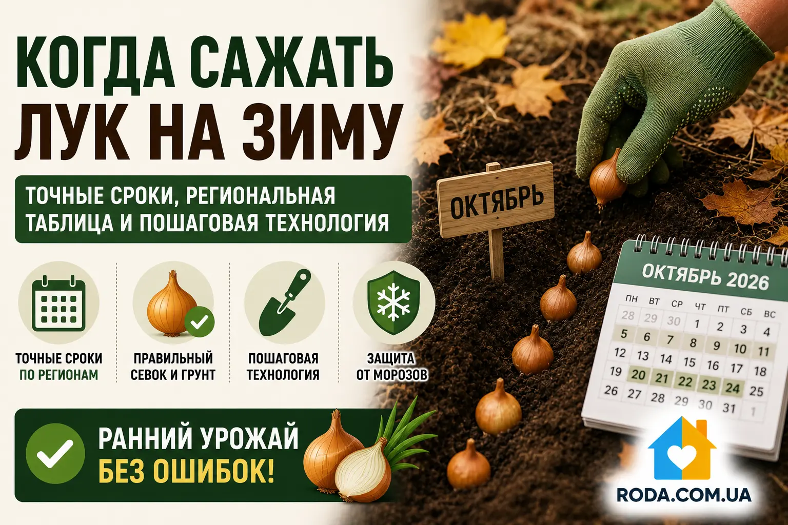 Когда сажать лук на зиму: точные сроки, региональная таблица и пошаговая инструкция - Roda Media