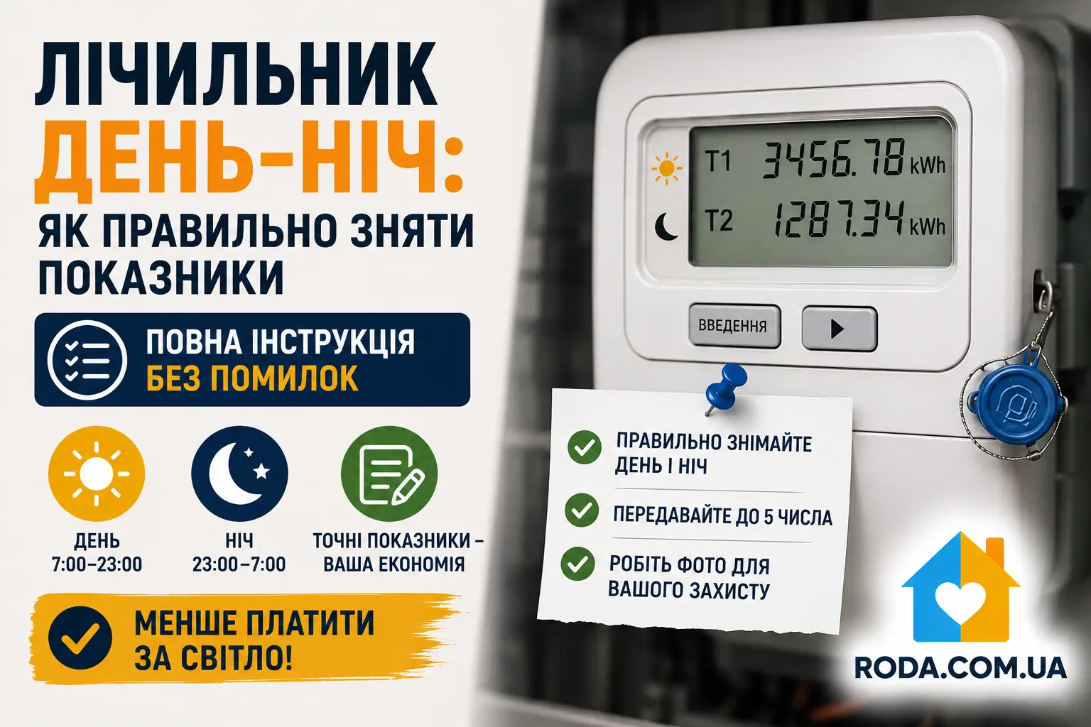 Лічильник день-ніч: як правильно зняти показники — повна інструкція без помилок - Roda Media
