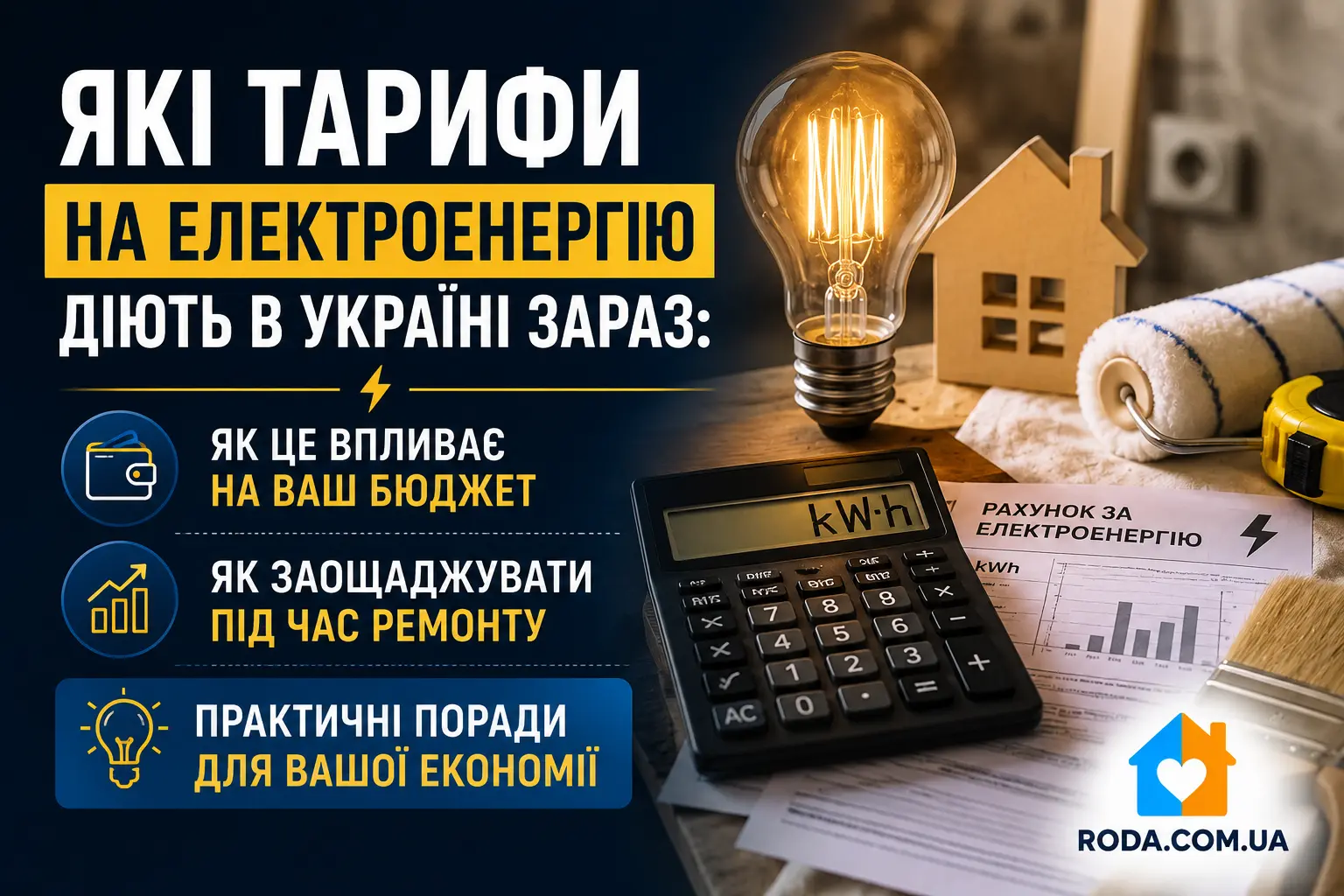 Які тарифи на електроенергію діють в Україні зараз - Roda Media